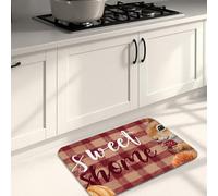 Sweet Home, Tappetini da cucina per pavimento, motivo rustico a scacchi, morbidi, imbottiti, confortevoli, lavabili, antiscivolo, decorativi, per lavelli da cucina, lavanderia, bagno, 40,6 x 61 cm