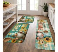 Sweet Home, tappetini da cucina per pavimento, stile rustico, vintage, morbidi, imbottiti, confortevoli, lavabili, antiscivolo, per lavelli da cucina, lavanderia, bagno, 3 pezzi