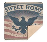 Sweet Home - Tappetino da gioco imbottito per bambini, con poster vintage, morbido, portatile, imbottito, per bambini, 127 x 127 cm