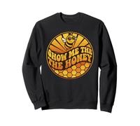Sweet Honey Vibe Retro Bee Grafica Anni '70 Groovy Stile Vintage Felpa
