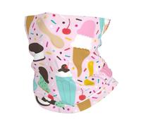Sweet Ice Cream Print Ski Face Cover Cold Weather Sciarpa per uomo e donna, scaldacollo ghetta per sci corsa