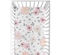 Sweet Jojo Designs - Lenzuolo con angoli per culla per bambini e bambini, colore: rosa e grigio