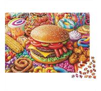 Sweet Junk Food Feast Puzzle Impossible 1000 Pezzi Interesting Decorazione Per La Casa. Rilassamento E Intelligence Per Adulti E Bambini Da 12 Anni 70x50cm/1000pcs