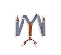 Sweet Leaf Bretelle Grigie di alta qualità completamente Regolabili - 4 Clip - Forma di Y - Classiche, Eleganti e Moderne