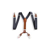 Sweet Leaf Bretelle Grigio Antracite di alta qualità completamente Regolabili - 4 Clip - Forma di Y - Classiche, Eleganti e Moderne