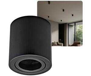 Sweet LED Cornice LED in alluminio - faretto IP20 orientabile da superficie con portalampada GU10, 230V - faretto da superficie rotondo - 80x84mm, nero