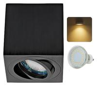 Sweet Led Faretto da incasso quadrato GU10, orientabile, 80 x 80 x 84 mm, faretto da soffitto argento spazzolato, con LED da 230 V (5 W, 430 lm, 3000 K bianco caldo)