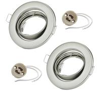 Sweet Led - Telaio da Incasso per faretti a LED o alogeni, orientabile, Cromo spazzolatoattacco SW-RC01