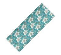 Sweet Lily Flower Turchese stampato tappetino da yoga antiscivolo in gomma naturale antiscivolo, con copertura per borsa da yoga tapete para ejercicio 180,3 x 66 cm per la casa