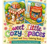 Sweet Little Cozy Spaces: A Bold and Easy Coloring Book featuring Cute Rooms & Tiny Shops for Relaxation