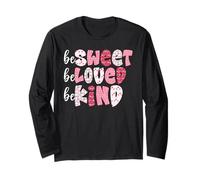 Sweet Loved Be Kind Teacher Retro Rainbow Kindness Maglia a Manica