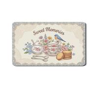 Sweet Memories - Tappetino scolapiatti per bancone della cucina, tappetino scolapiatti in gomma assorbente floreale vintage, elegante tappetino scolapiatti retrò, 30,5 x 50,8 cm