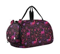 Sweet Mystery Deer Valentine Kids Duffel Bag con scomparto per scarpe Grande Capacità Pernottamento Weekender Carry On Borsa da viaggio per la pratica scolastica, Sport, Viaggi bolsa de viaje para