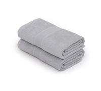 Sweet Needle 2 teli da bagno extra large argento (100 x 150 cm) 100% cotone, altamente assorbente, asciugatura rapida, pesante, ideale per hotel, bagno, doccia, spa, spiaggia, piscina e uso esclusivo