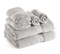 Sweet Needle Set asciugamani Asciugamano da bagno 2 pezzi, 2 asciugamani e 2 salviette, tessuto in spugna filata ad anelli per l'uso quotidiano, altamente assorbente per il bagno, argento