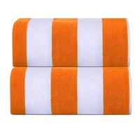 Sweet Needle Telo Mare per Adulti Pacco da 2 - Orange cabana a righe classico - Telo Piscina, Asciugamano Grande da Nuoto Super Assorbente,450 GSM, 76 x 152 cm