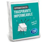 Sweet Night Coprimaterasso francese 140x200 cm | Impermeabile e Assorbente | Spugna di Puro Cotone | Traspirante e Silenzioso