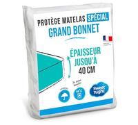 SWEET NIGHT - Coprimaterasso matrimoniale per materassi spessi | Adatto Per 30cm/35cm/40cm | 160x200x40 cm | Lenzuolo impermeabile | Lavabile a 90°C