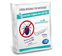Sweet Night Fodera integrale per materasso una piazza e mezza 135x200 cm | Anti cimice e antiacaro | Silenzioso | Chiusura a cerniera | Senza trattamento chimico | Spessore fino a 30 cm