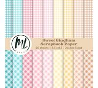 Sweet Pastel Gingham Scrapbook Paper: Colorful Plaids Collage Papers, Colorful Gingham Craft Paper for DIY Card Making, Scrapbooking, Junk Journaling, ... Arts and Crafts for Kids, 8.5 x 8.5 inch