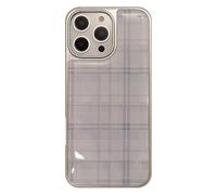 Sweet Plaid Epossidico Custodia per iPhone 17 Pro Max/16/15 Pro/14/13, Cover Posteriore Rigida Antiurto Galvanizzata Rosa