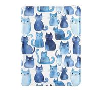 Sweet Russian Bluecats - Custodia in pelle bianca per passaporto e carte di vaccino, custodia per passaporto e passaporto, per donne e uomini, impermeabile