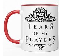 Sweet & Salty Tazze da gioco RPG - Tears of My Players tazza da caffè, regalo divertente Dungeon Master Gifts per gli amanti del Dnd, accessori DND, 325 ml, rosso