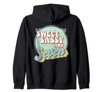 Sweet Sassy e 7 festeggiano Il 7° Compleanno Bday Girl Boy Felpa con Cappuccio
