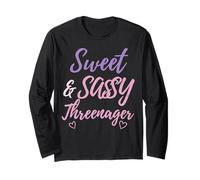 Sweet Sassy Threenager 3rd Birthday Vibes for Girls Maglia a Manica