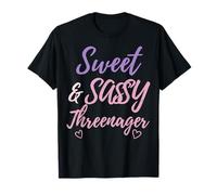 Sweet Sassy Threenager 3rd Birthday Vibes for Girls Maglietta