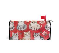 Sweet Scottish Fold Cats Red Decorative mailbox copre standard magnetico per San Valentino carino mailbox copre estate dimensioni standard Caja de correos
