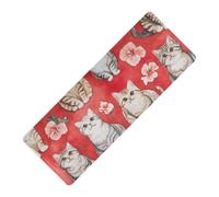 Sweet Scottish Fold Cats Rosso stampato non tossico yoga mat gomma naturale antiscivolo, con Yoga bag tapete para ejercicio 180,3x66 cm Per pavimento