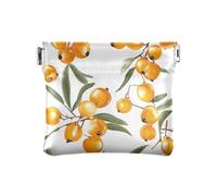 Sweet Sea - Portamonete da donna in pelle con frutti di olivello spinoso, borsa da viaggio per uomo e donna, Dolci Frutti Di Olivello Spinoso, 4.33"(L) x 3.74"(W) x 0.39"(H), classico