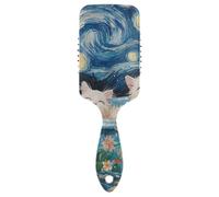 Sweet Selkirk Rex Cats Retro Vasca da bagno antistatica spazzola per capelli con fori Progettato cuoio capelluto massaggiatore spazzola per capelli ricci con manico ergonomico cepillo anti crespo para