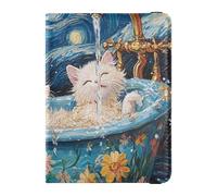 Sweet Selkirk Rex Cats Retro Vasca da Bagno Portafoglio in Pelle Passaporto e Carta Vaccino Combo Portafoglio Combo Carino Libro Passaporto Leggero, dolce Selkirk Rex gatti Retro vasca da bagno, 1