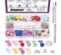 Sweet Set di 100 bottoni a pressione in metallo 1,25 cm 10 colori 4 strumenti di