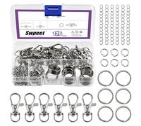 Sweet Set di 125 portachiavi in argento, 25pezzi, anello portachiavi 25 P, catene estensibili da 25 P, anelli open jumper da 50 P, chiusure girevoli per aragosta