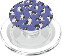 Sweet Shadows-Border Collie bianco e nero in blu freddo PopSockets PopGrip per MagSafe