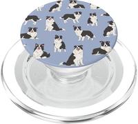 Sweet Shadows - Motivo Border Collie bianco e nero in blu PopSockets PopGrip per MagSafe