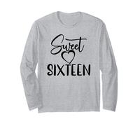 Sweet Sixteen, 16, per Ragazze Donne 16 ° Compleanno Maglia a Manica