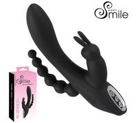 Sweet Smile Triple G-Spot Vibratore Rabbit Ricaricabile a 3 Punte in Silicone
