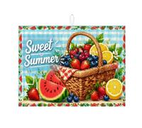 Sweet Summer - Tappetino scolapiatti per bancone della cucina, colorato, assorbente, per picnic, in microfibra, per bancone della cucina, 45,7 x 61 cm