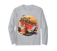 Sweet Summer Time Anguria Grafica Retro Style Maglia a Manica