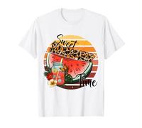 Sweet Summer Time Anguria Grafica Retro Style Maglietta