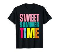 Sweet Summer Time Vibrante Colorato Divertimento Spiaggia Vibes Maglietta