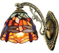 Sweet taize Applique da Parete con Motivo a Libellula, Paralume in Vetro colorato, Lampada da Parete Decorativa vittoriana, Compatibile con Camera da Letto, Ristorante, Lusso