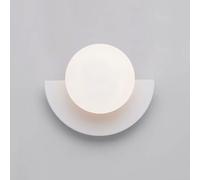 Sweet taize Applique da Parete nordica con Globo in Vetro, Lampada da Parete Geometrica, Lampada da Comodino per Camera da Letto, Applique per Interni per Soggiorno (Bianco)