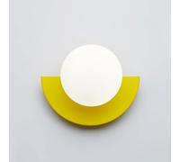 Sweet taize Applique da Parete nordica con Globo in Vetro, Lampada da Parete Geometrica, Lampada da Comodino per Camera da Letto, Applique per Interni per Soggiorno (Giallo)