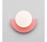 Sweet taize Applique da Parete nordica con Globo in Vetro, Lampada da Parete Geometrica, Lampada da Comodino per Camera da Letto, Applique per Interni per Soggiorno (Rosa)