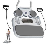 Sweet taize Macchina pilates riformer, pedana multifunzione con bande di resistenza e contatore orari, ruota addominale, addominale, rimbalzo automatico, dispositivo per allenamento a casa, grigio
